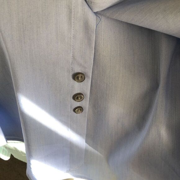 Reaction Kenneth Cole Long Sleeve Button Down Shirt Size 16.5 GUC Blue - Picture 5 of 8